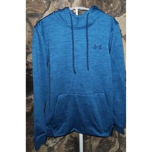 Under Armour Small Men's Fleece Twist Pull Over Hoodie Blue Cold Gear NWOT